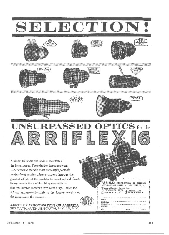 http://www.zoomlenshistory.org.uk/archive/omeka-temp/American Cinematographer - September 1960 - Arriflex Advertisement.pdf