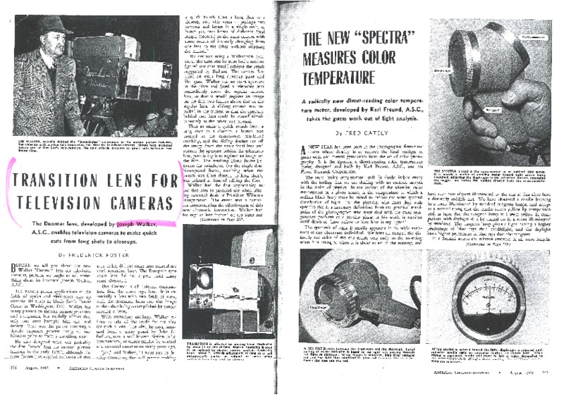 American Cinematographer - August 1948 - Transition Lens For Television Cameras - Frederick Foster.pdf